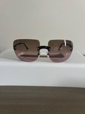 Vintage Chanel 4006 Rimless Gradient Sunglasses CC Logo w/ Case